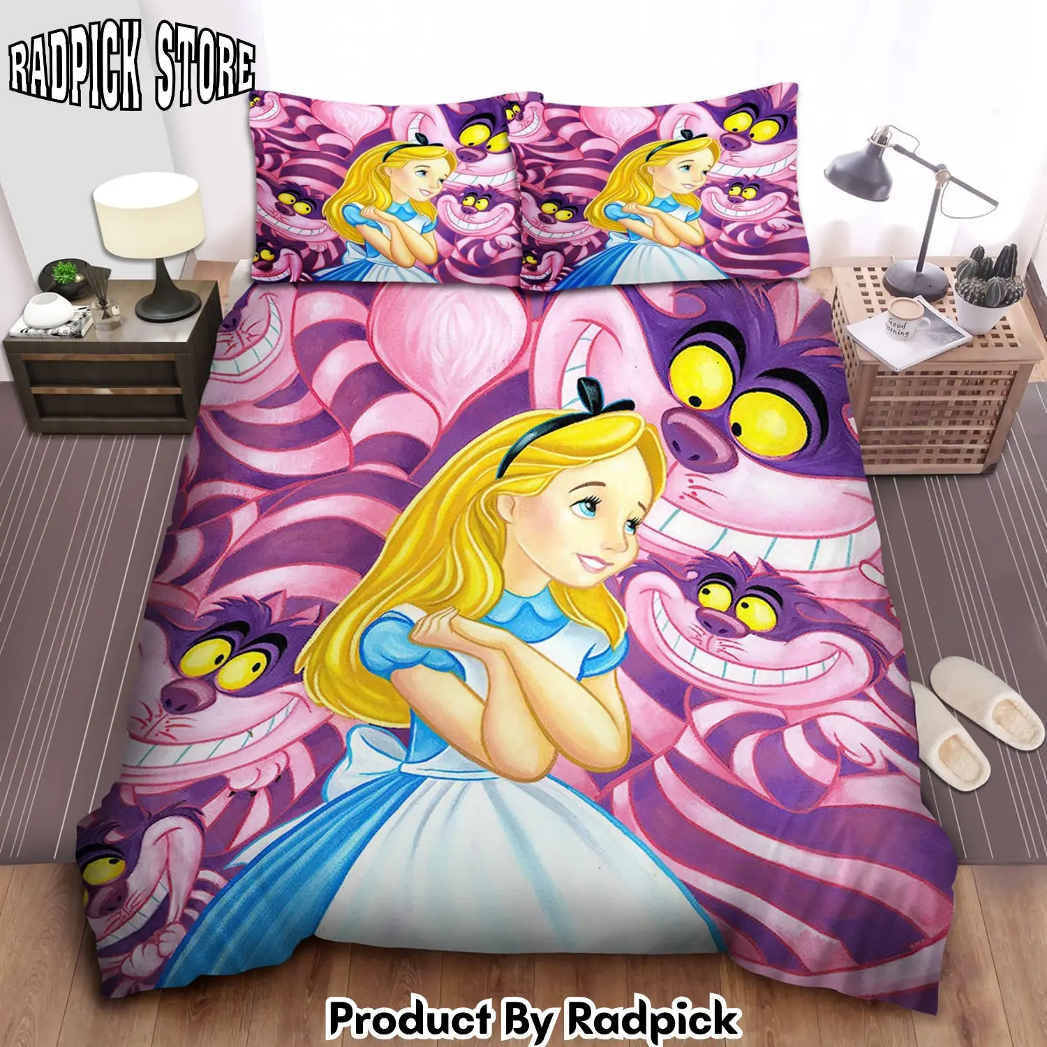 Radpick alice in wonderland alice with funny cheshire cat bed sheets spread comforter duvet cover bedding sets rp3278847